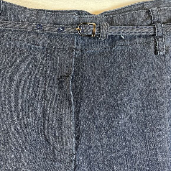 Larry Levine Wide Leg Trousers Jeans Dark Wash High Rise Denim Women's 8P Belted - Picture 3 of 7